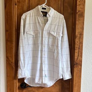 VINTAGE Ralph Lauren Blue Label White Plaid Men's Shirt